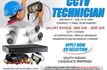 CCTV Technicians Job in Saudi Arabia