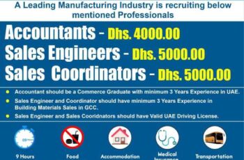 Jobs in Sharjah Hiring for Manufacturing Company