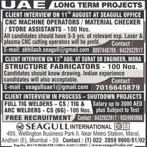 
Long-term shutdown project in UAE